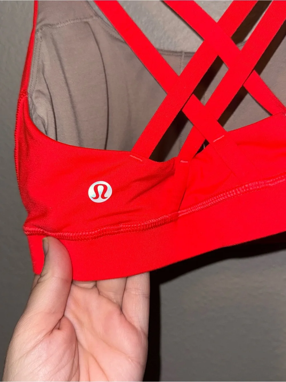 Lululemon Energy Bra Flare Orange Size 6 Luxtreme Strappy Yoga Gym